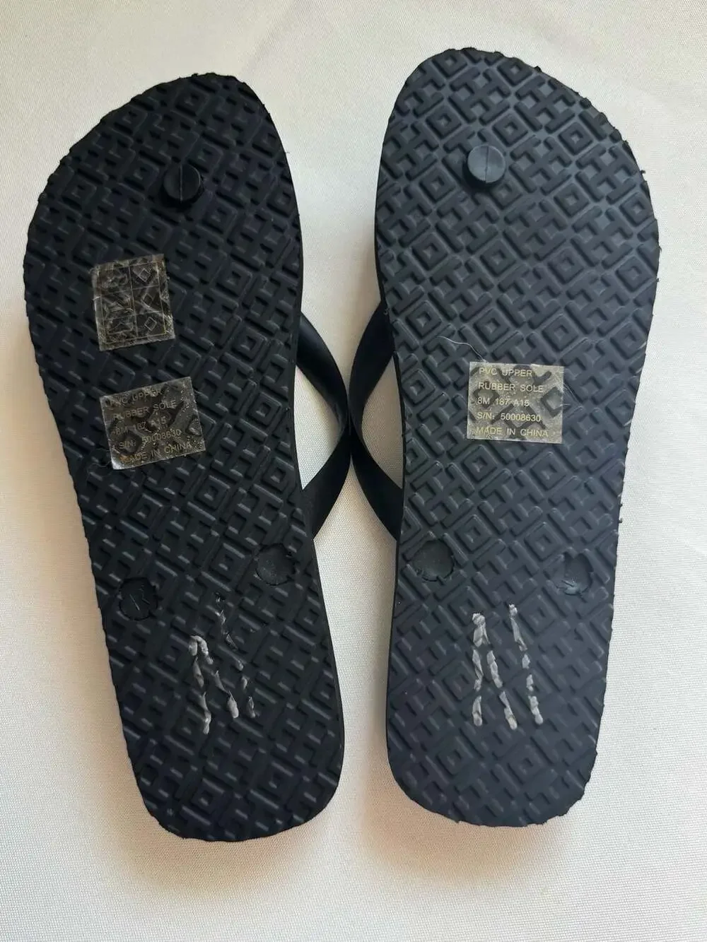 Tory Burch Geometric Logo Flip Flops Black White Resort Beach Sandals Size 8